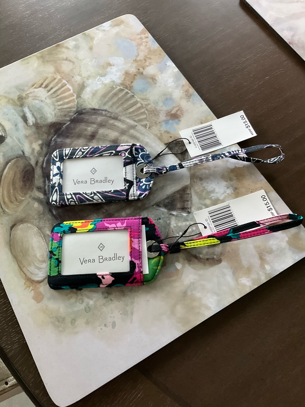 Two Vera Bradley Multicolor Luggage ID Holder - NWT